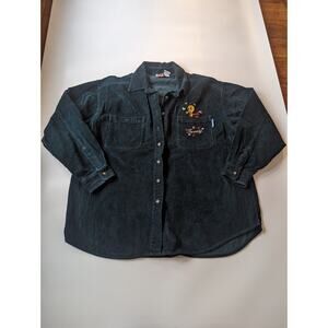 Vintage Looney Tunes Tweety Bird Green Button Down Size XL
